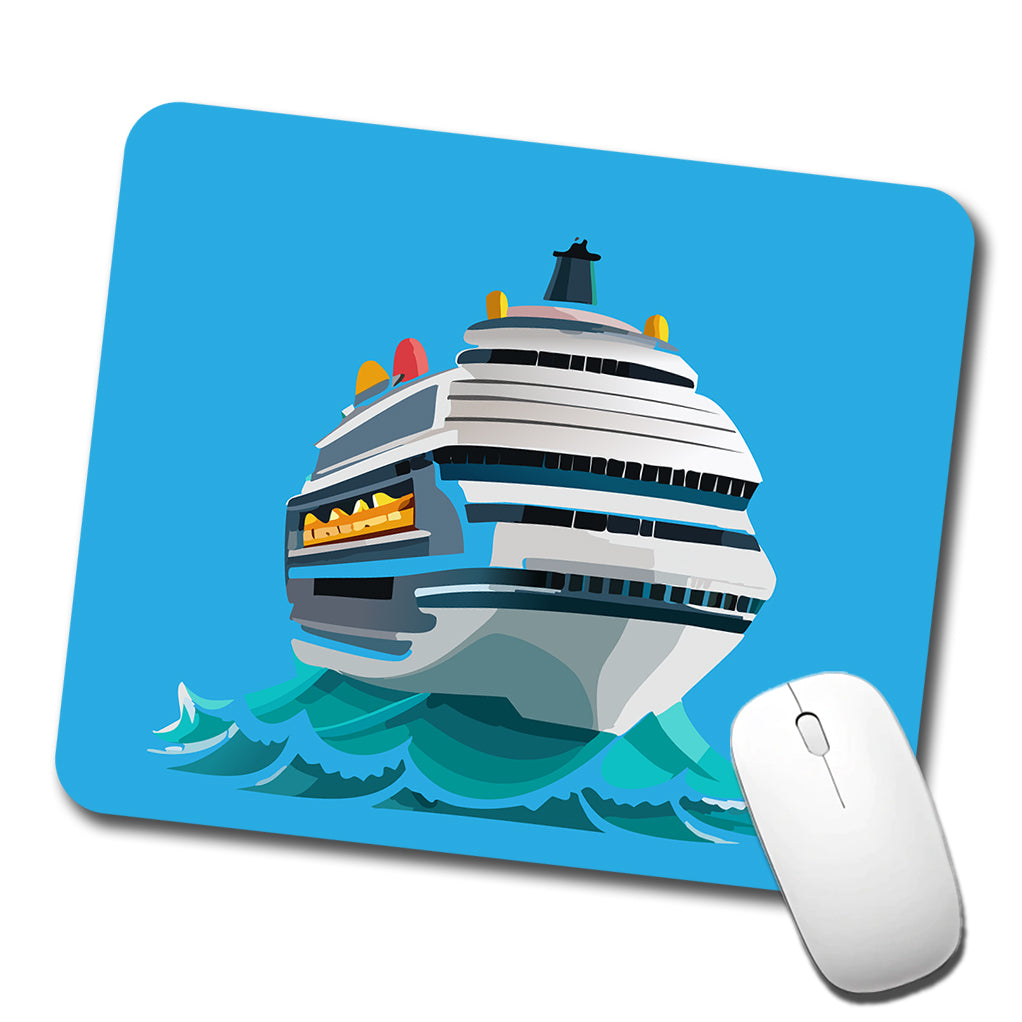 Cruise Ship on Ocean Trip Vacation Bon Voyage Low Profile Mouse Pad Mat