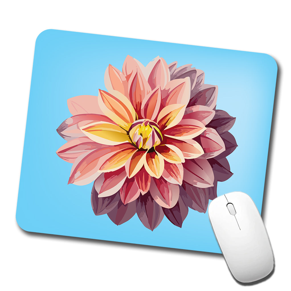Dahlia Flower Watercolor Low Profile Mouse Pad Mat