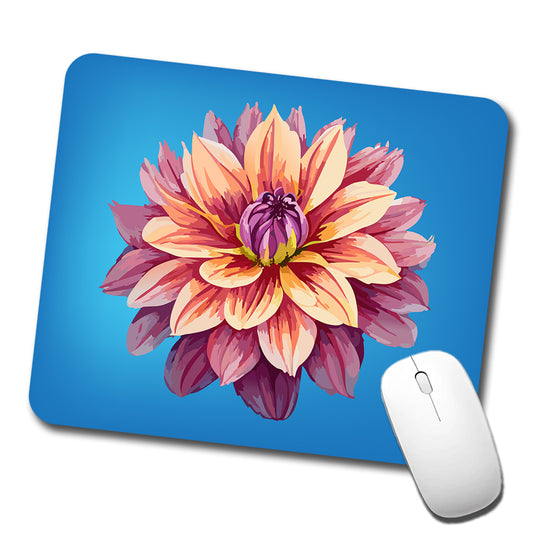 Dahlia Flower Low Profile Mouse Pad Mat