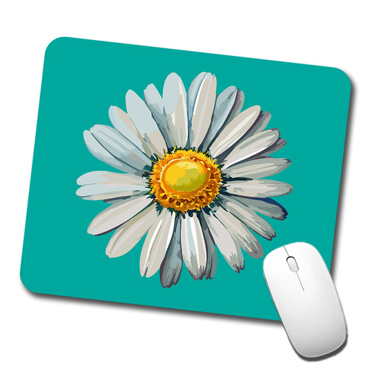 Daisy Daisies Flower White Low Profile Mouse Pad Mat