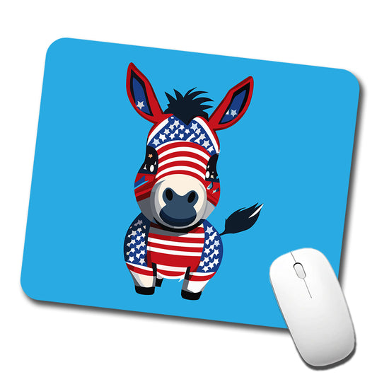 Democrat Donkey Patriotic Liberal Vote Cute Low Profile Mouse Pad Mat