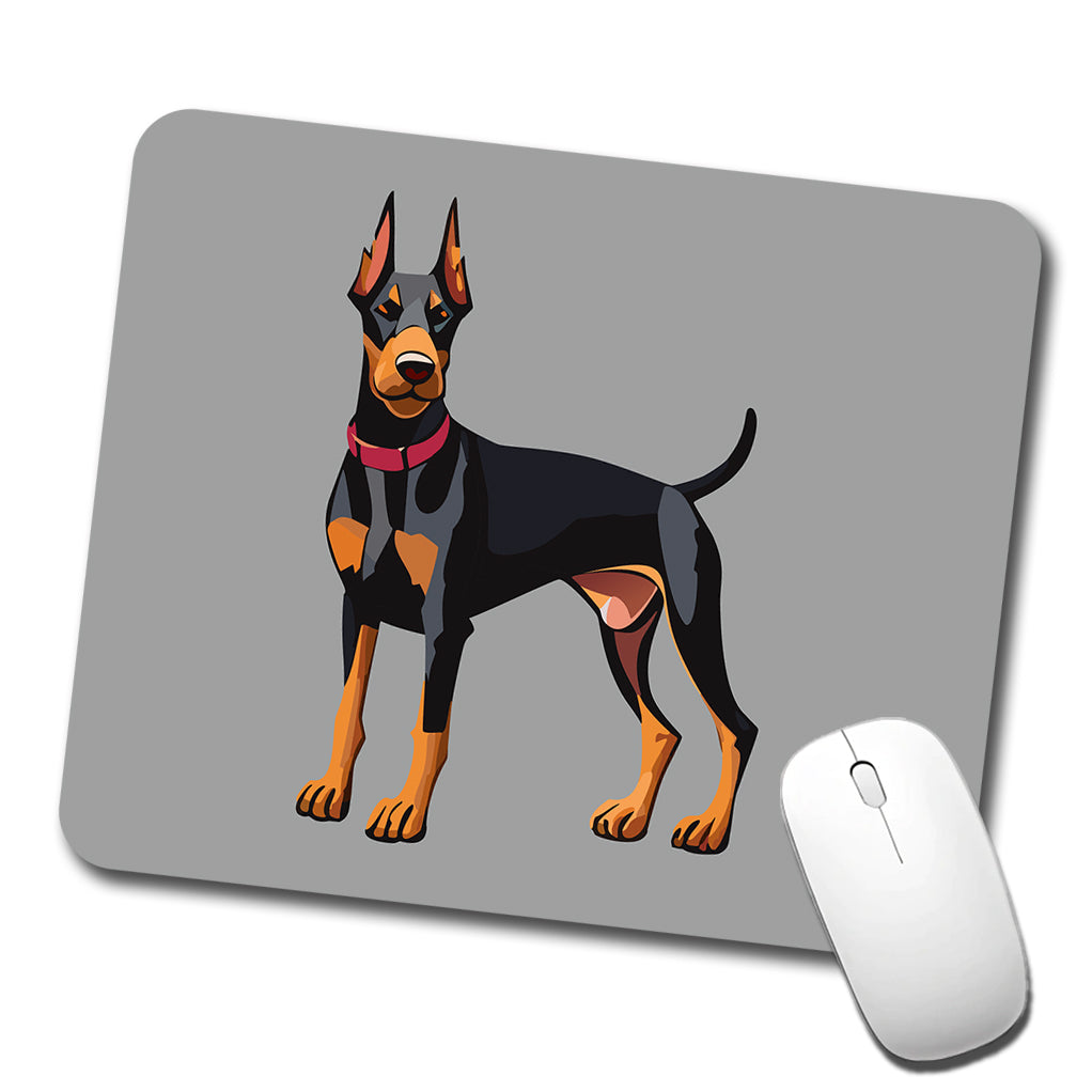 Doberman Dog Standing Low Profile Mouse Pad Mat