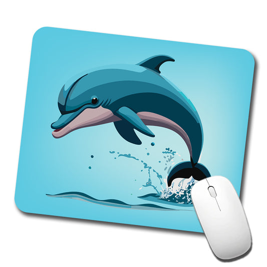 Dolphin Jumping Out of Water Low Profile Mouse Pad Mat