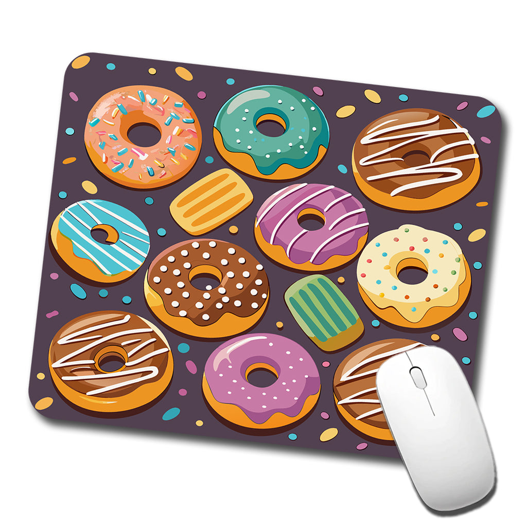 Donuts Scattered Low Profile Mouse Pad Mat
