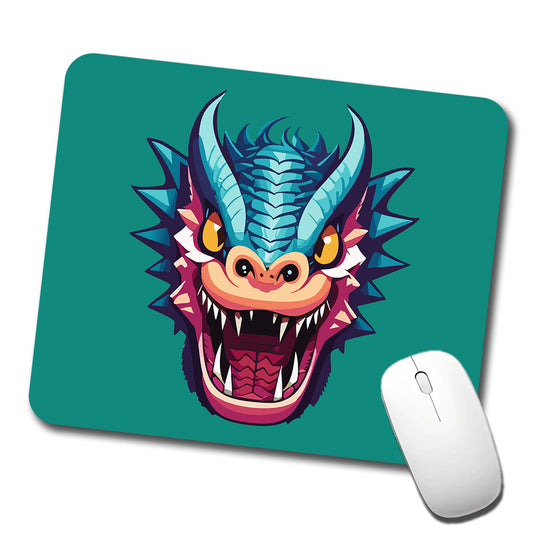 Dragon Face Angry Blue Low Profile Mouse Pad Mat
