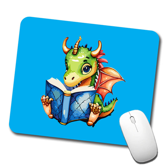 Dragon Reading Book Reader Low Profile Mouse Pad Mat