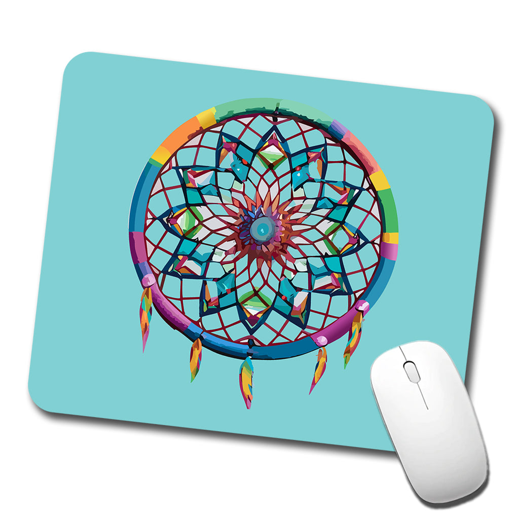 Dream Catcher Colorful Feathers Low Profile Mouse Pad Mat