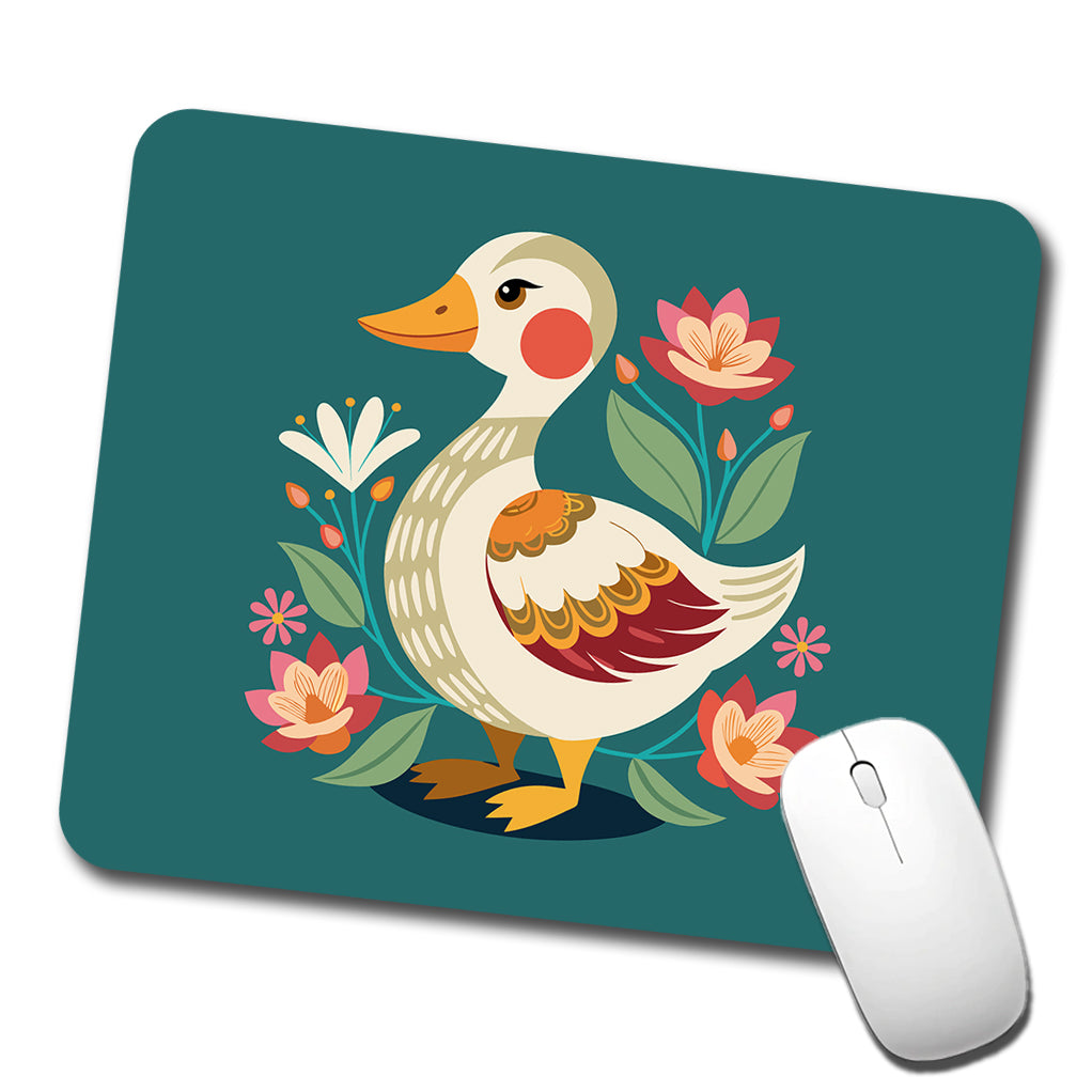 Duck Floral Flowers Low Profile Mouse Pad Mat
