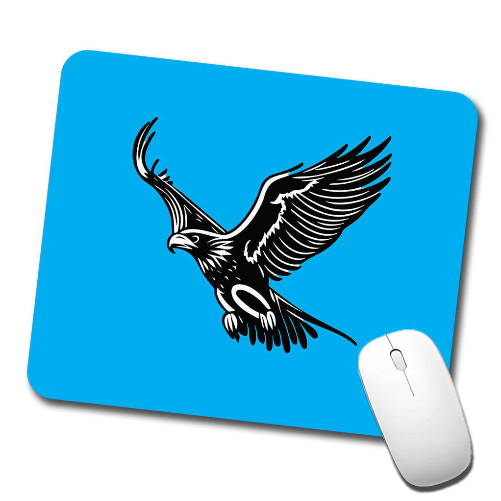 Eagle Flying Black White Low Profile Mouse Pad Mat