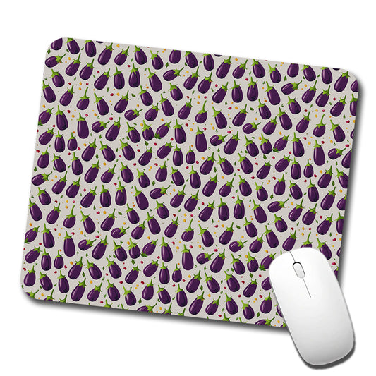 Eggplants Egg Plants Vegetables Scattered Pattern Low Profile Mouse Pad Mat