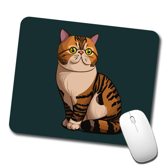 Exotic Shorthair Cat Sitting Low Profile Mouse Pad Mat