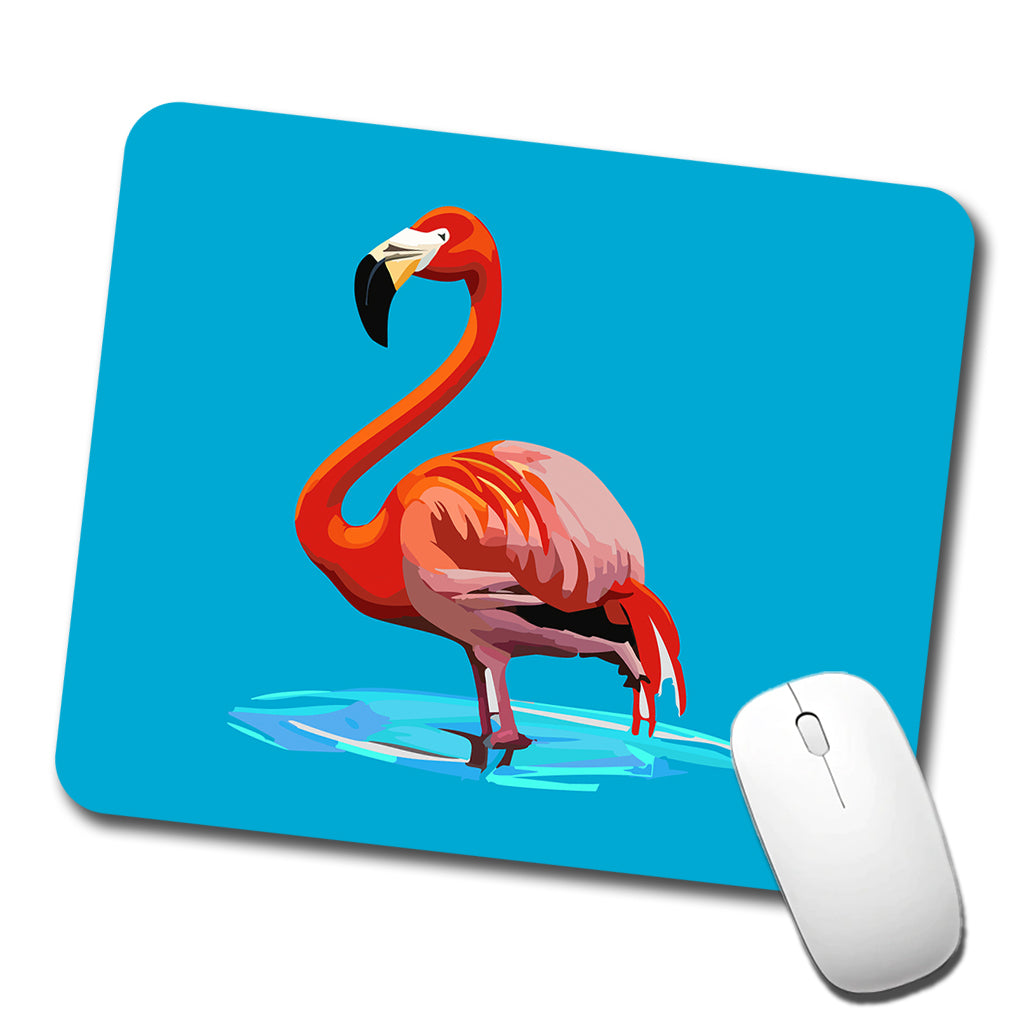 Flamingo Standing in Water Low Profile Mouse Pad Mat