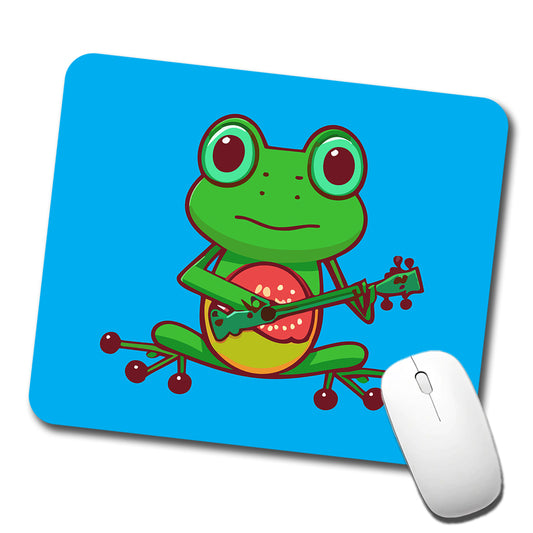 Frog Playing Banjo Guitar Music Funny Low Profile Mouse Pad Mat