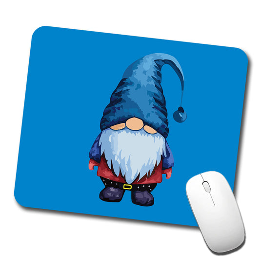 Gnome Standing Blue Hat Low Profile Mouse Pad Mat