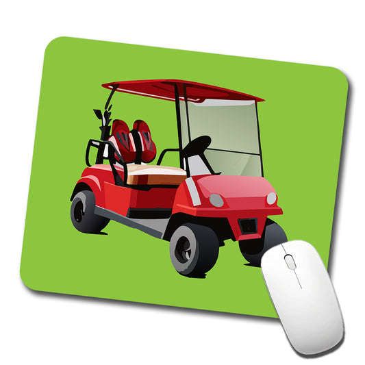 Golf Cart Red Golfing Sport Low Profile Mouse Pad Mat