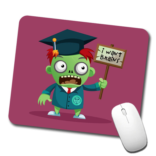 Graduate Zombie Graduation I Want Your Brains Low Profile Mouse Pad Mat