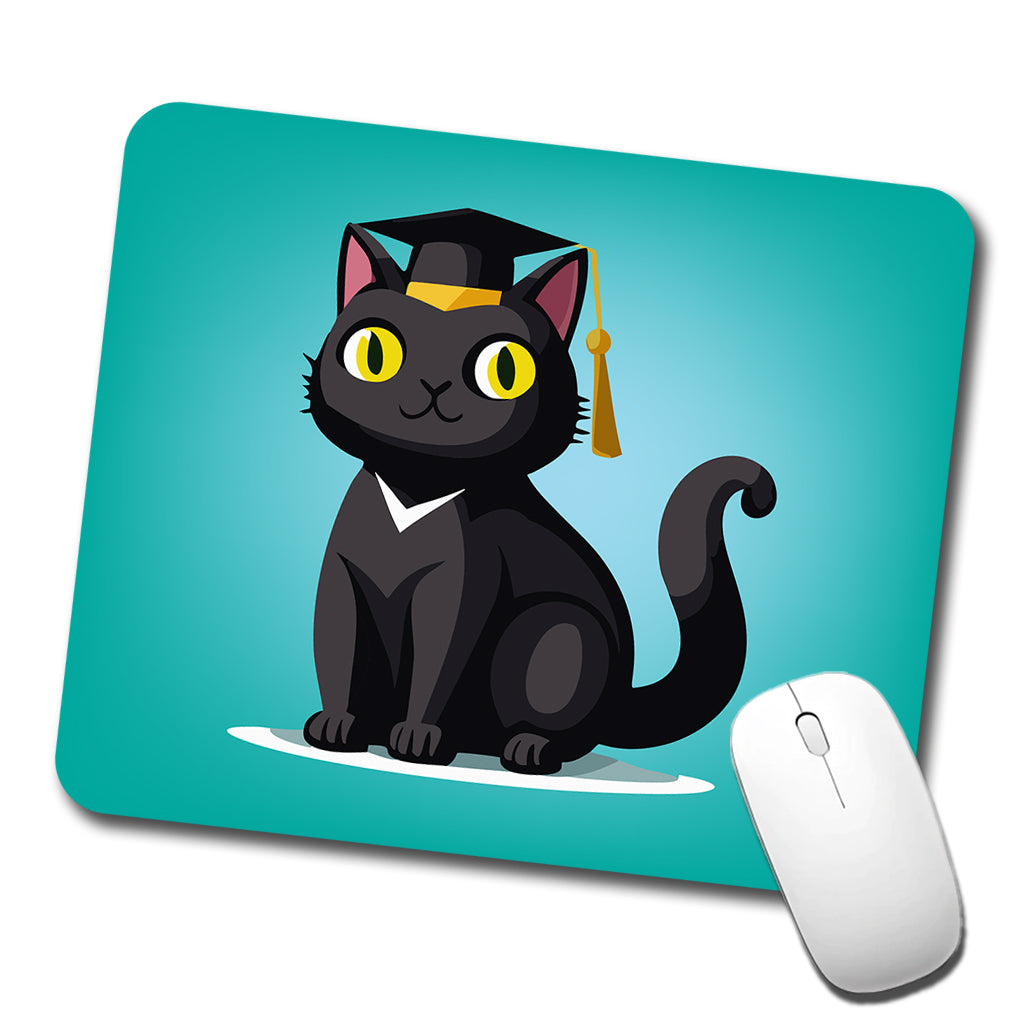Graduation Cat Cute Graduate Low Profile Mouse Pad Mat