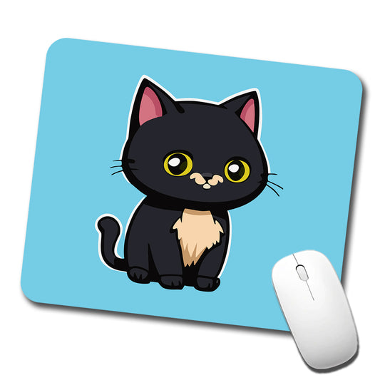 Gray Cat Cute Low Profile Mouse Pad Mat