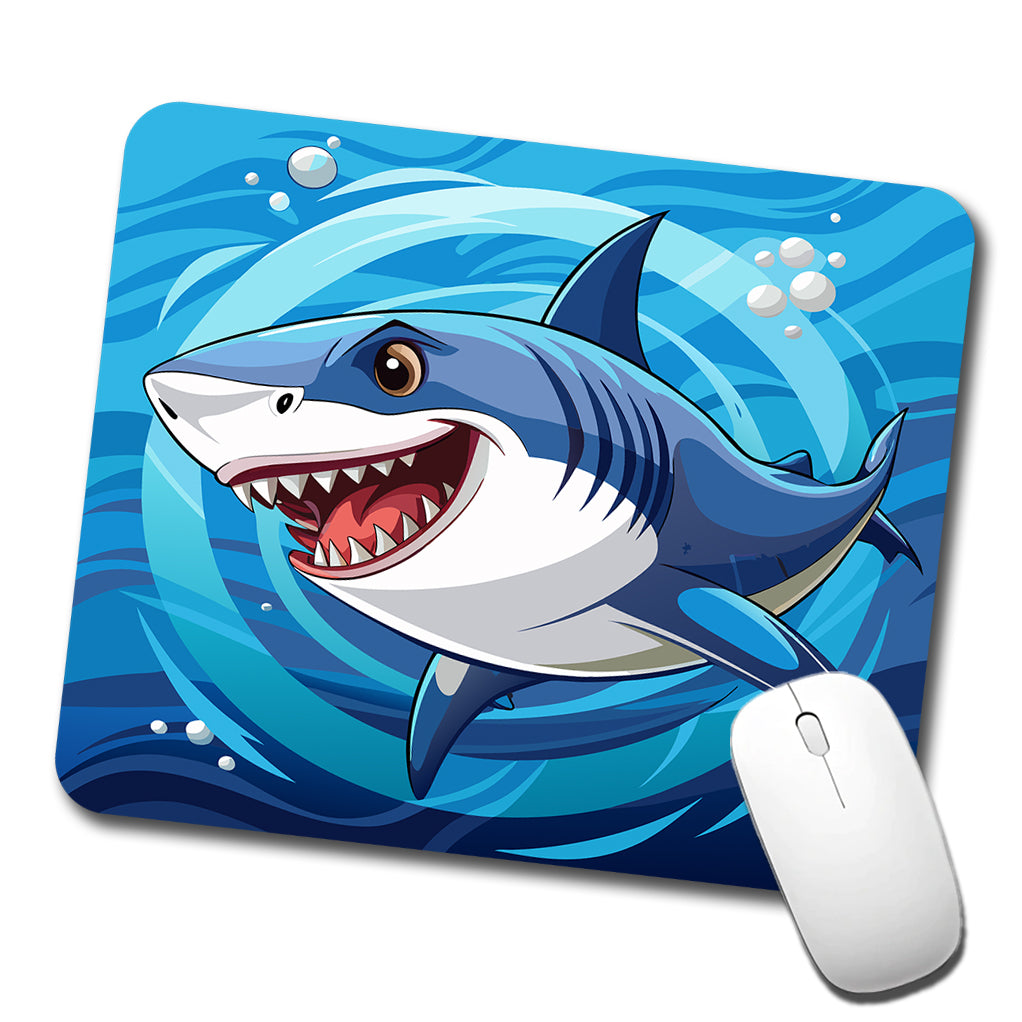 Great White Shark in Ocean Low Profile Mouse Pad Mat