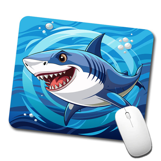 Great White Shark in Ocean Low Profile Mouse Pad Mat