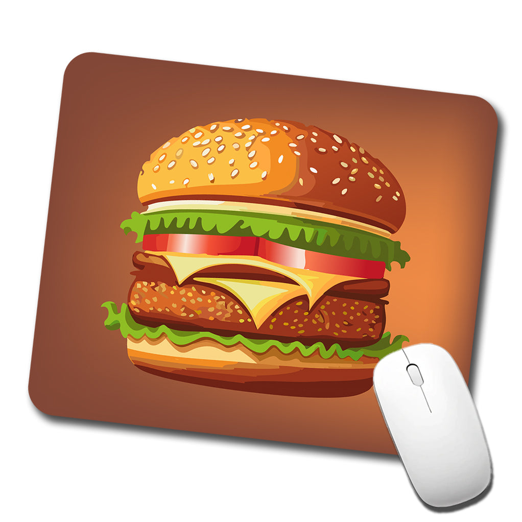 Hamburger Yummy Fast Food Low Profile Mouse Pad Mat
