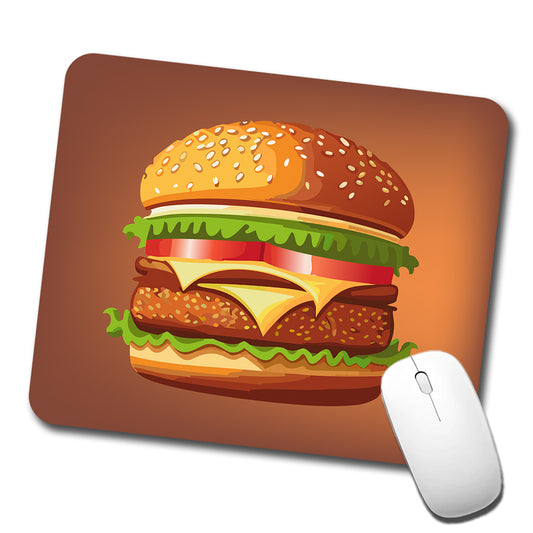 Hamburger Yummy Fast Food Low Profile Mouse Pad Mat