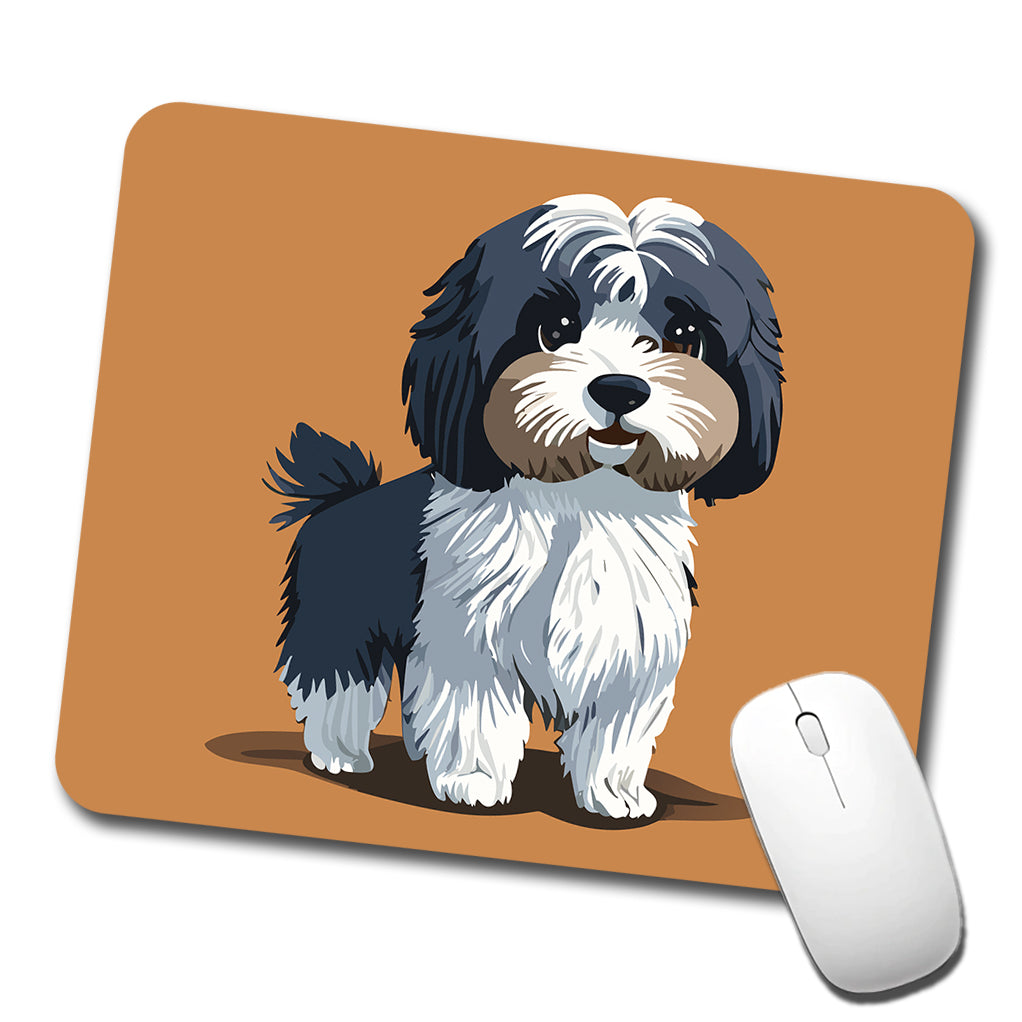 Havanese Dog Standing Low Profile Mouse Pad Mat