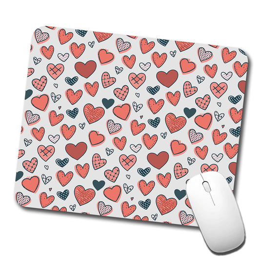 Hearts Cottage Core Valentines Day Anniversary Love Wedding Low Profile Mouse Pad Mat