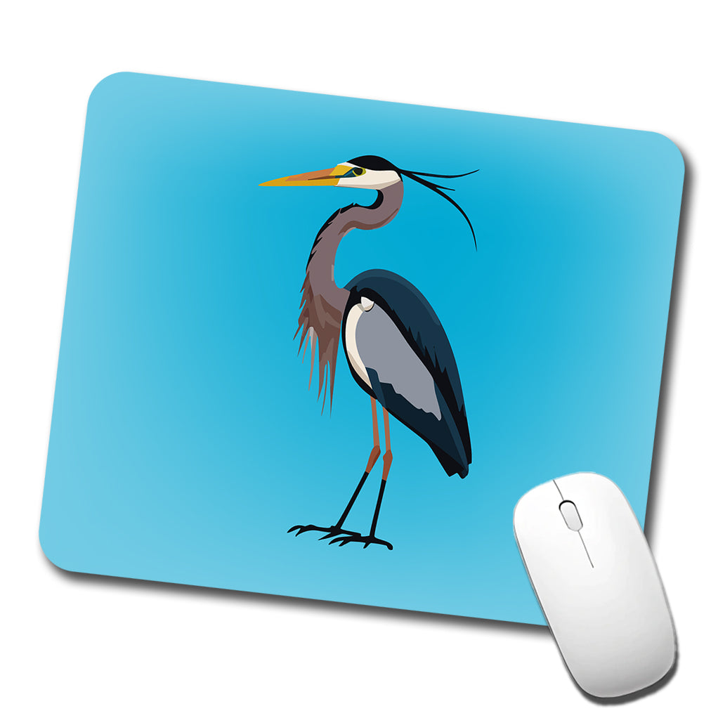 Heron Egret Bird Low Profile Mouse Pad Mat