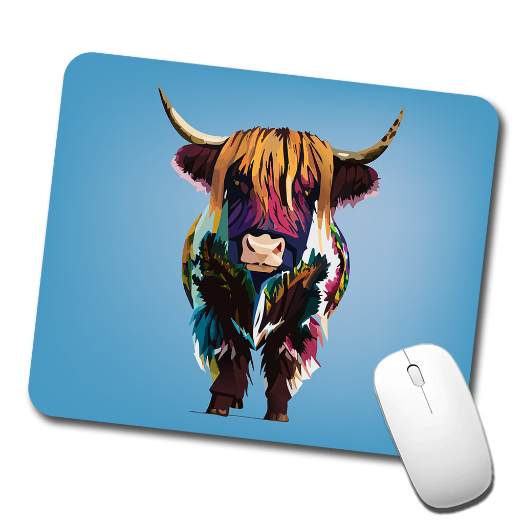 Highland Cow Colorful Low Profile Mouse Pad Mat