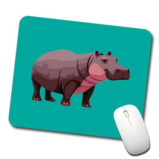 Hippopotamus Standing Low Profile Mouse Pad Mat