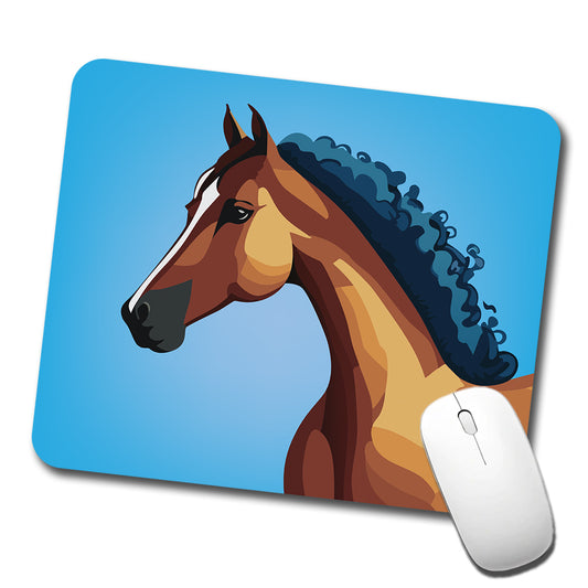 Horse Head Portrait Low Profile Mouse Pad Mat