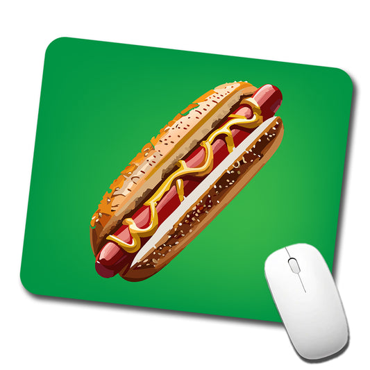 Hotdog Hot Dog Bun Mustard Low Profile Mouse Pad Mat