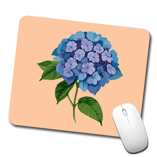 Hydrangea Flower Blue Low Profile Mouse Pad Mat