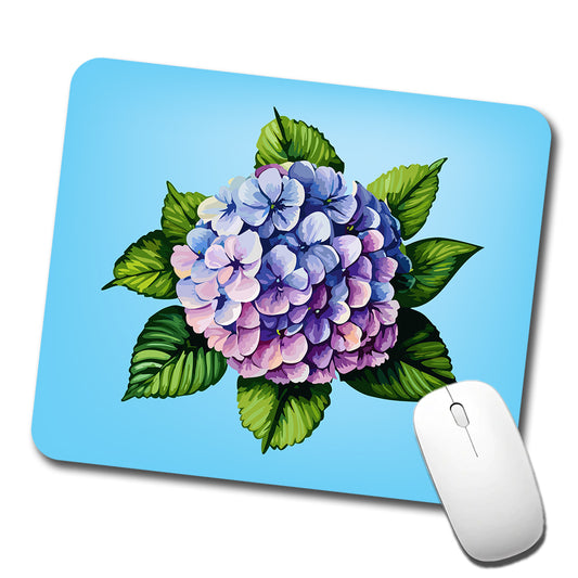 Hydrangea Flower Watercolor Low Profile Mouse Pad Mat