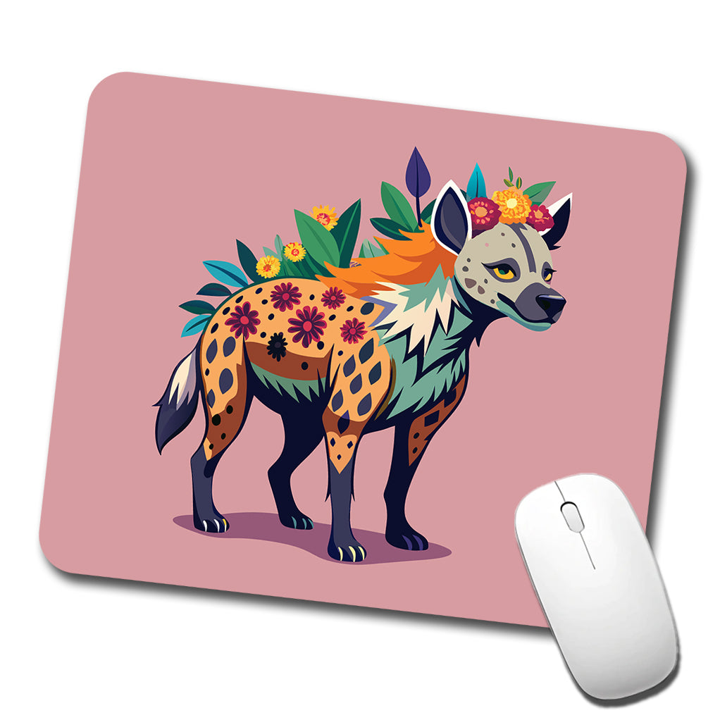 Hyena Floral Flowers Low Profile Mouse Pad Mat