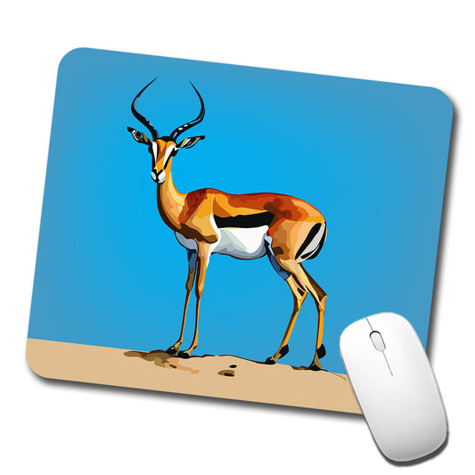 Impala Watercolor Africa Animal Low Profile Mouse Pad Mat