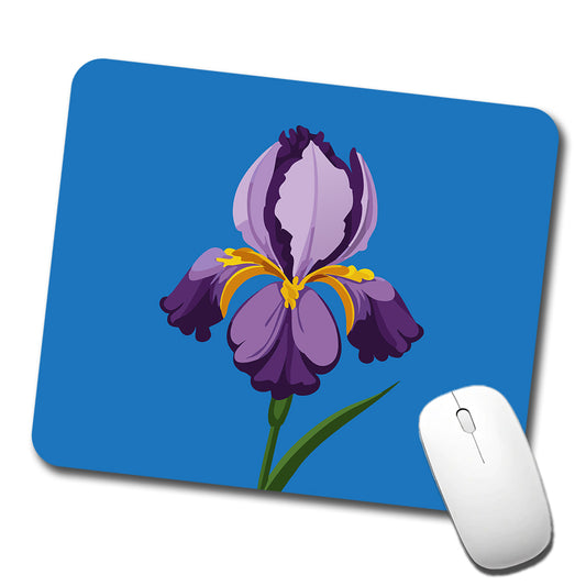 Iris Bearded Purple Flower Low Profile Mouse Pad Mat