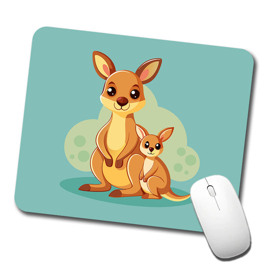 Kangaroo Mom and Baby Low Profile Mouse Pad Mat