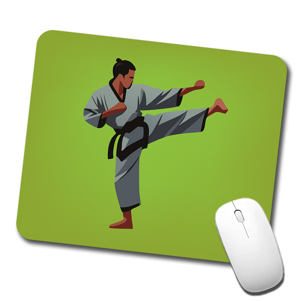 Karate Man Kick Low Profile Mouse Pad Mat
