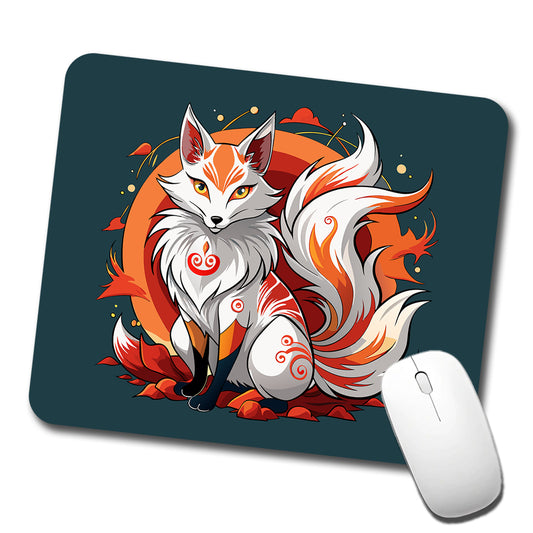 Kitsune Fox Japanese Folklore Low Profile Mouse Pad Mat