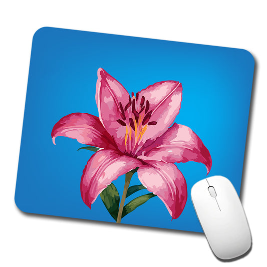 Lily Pink Flower Low Profile Mouse Pad Mat