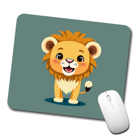 Lion Baby Smiling Standing Low Profile Mouse Pad Mat