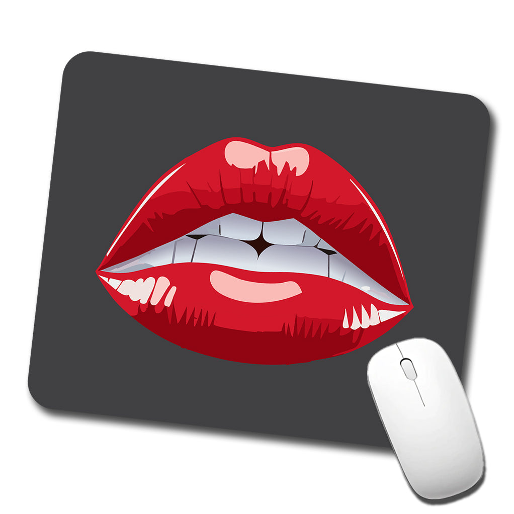 Lips Red Lipstick Mouth Low Profile Mouse Pad Mat