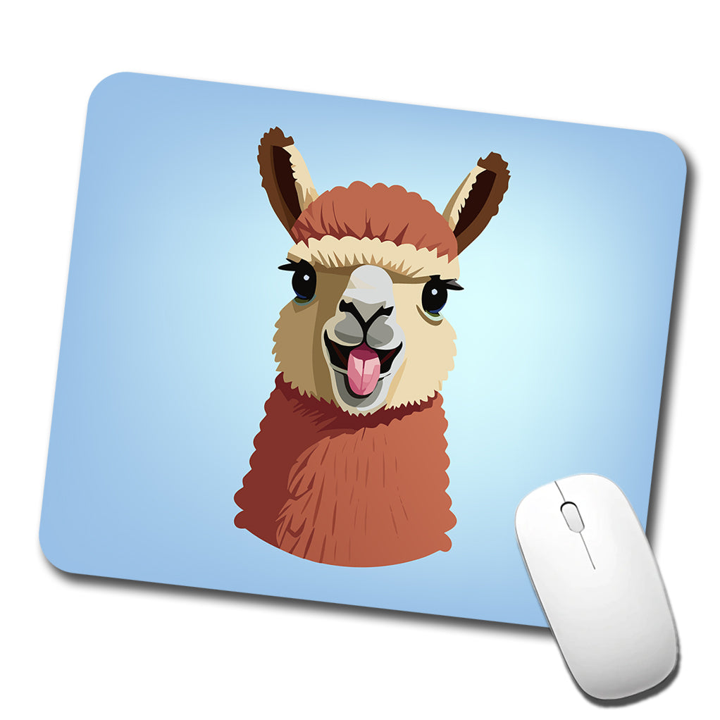 Llama Tongue Sticking Out Low Profile Mouse Pad Mat