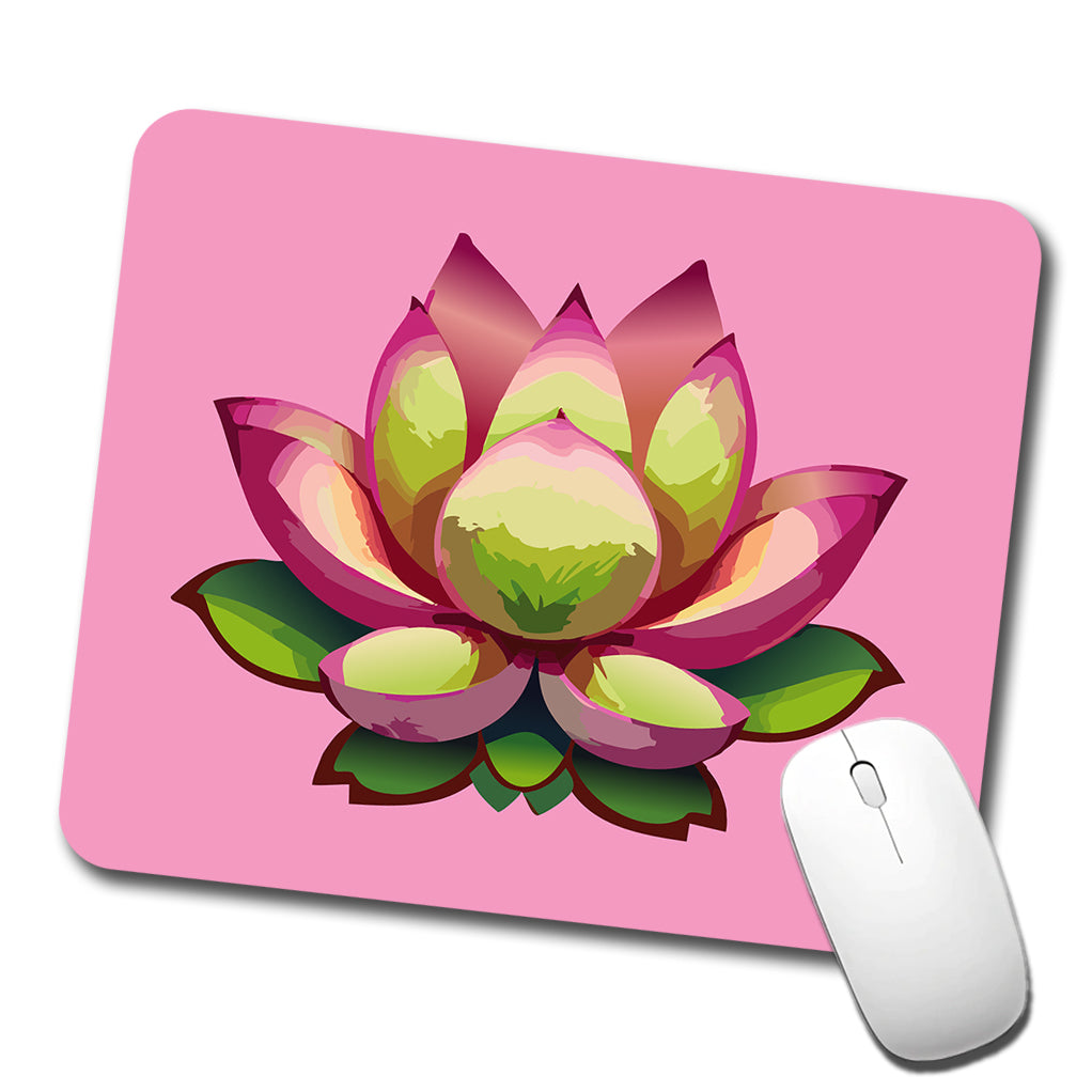 Lotus Flower Purity Strength Yoga Plant Low Profile Mouse Pad Mat
