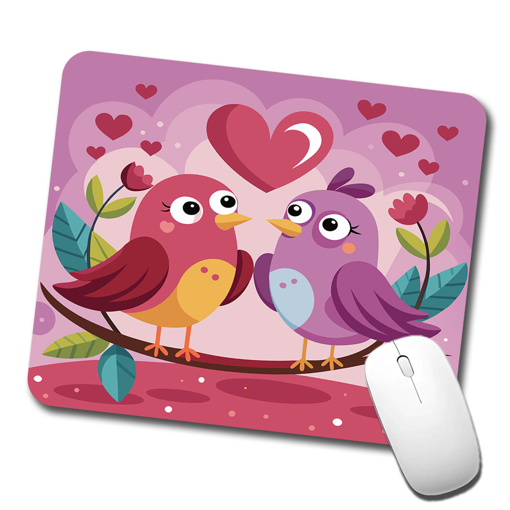 Love Birds Valentines Day Anniversary Wedding Low Profile Mouse Pad Mat