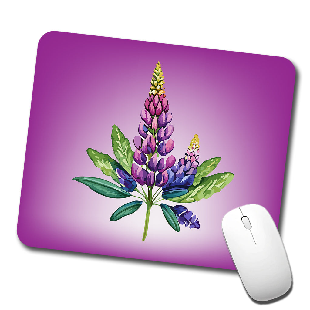 Lupine Plant Flower Watercolor Low Profile Mouse Pad Mat