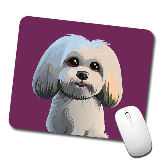Maltese Dog Cute Low Profile Mouse Pad Mat
