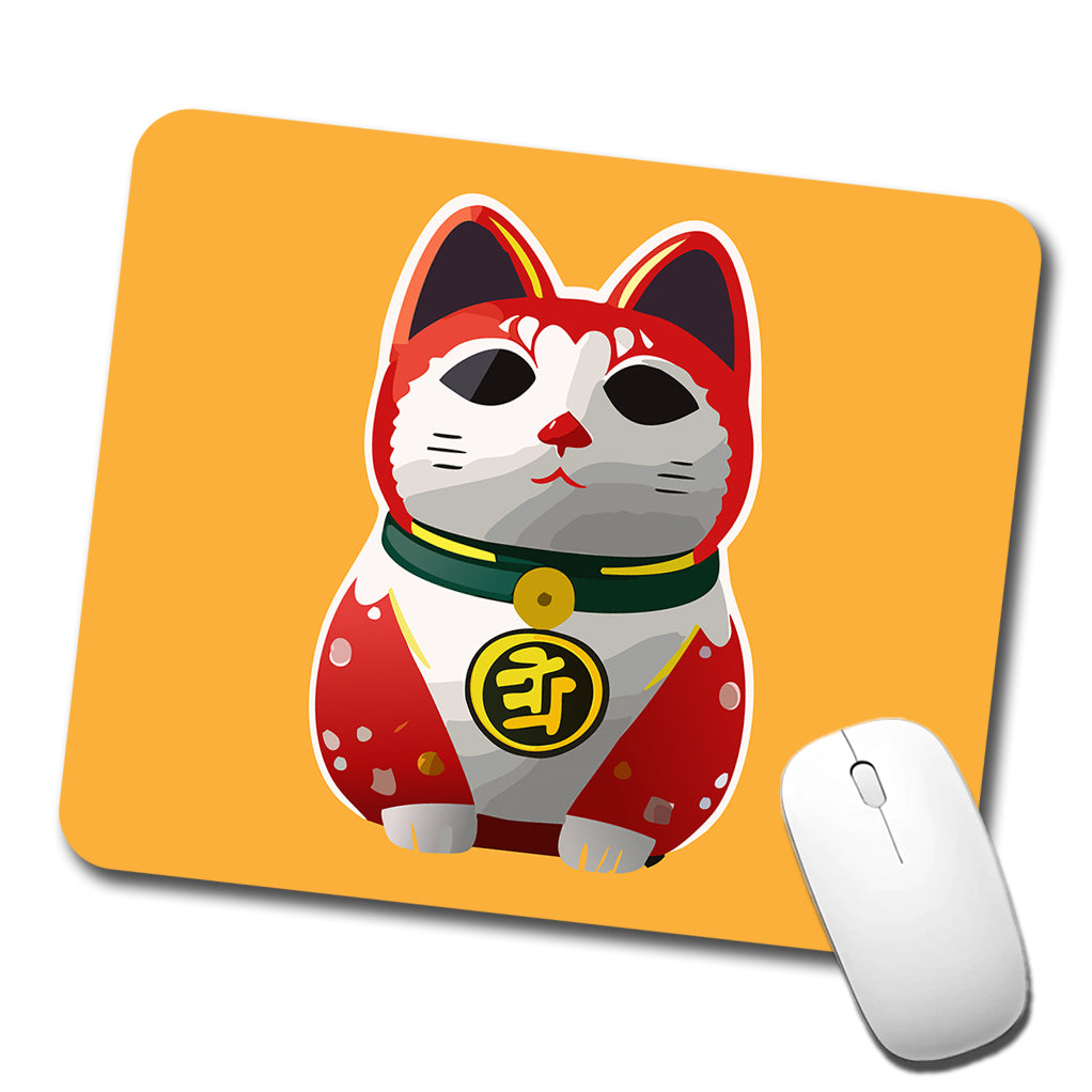 Maneki Neko Lucky Cat Low Profile Mouse Pad Mat